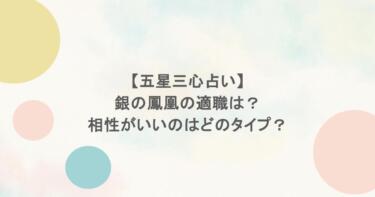 【五星三心占い】銀の鳳凰の適職は？相性がいいのはどのタイプ？