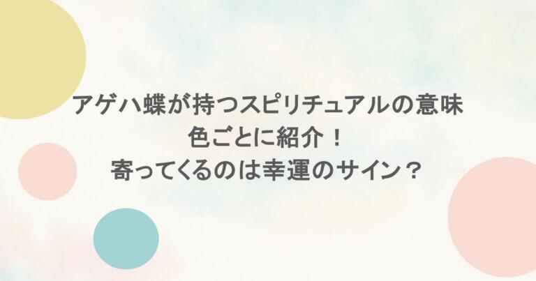 アゲハ蝶が持つスピリチュアルの意味を色ごとに紹介！寄ってくるのは幸運のサイン？
